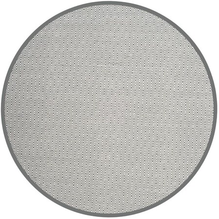 Safavieh 4 x 4 ft. Montauk Hand Woven Round Area Rug Ivory & Grey MTK515C-4R